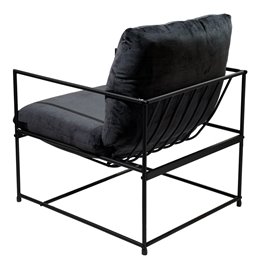Armchair Oltenita, black, H80x64x75cm, seat height 46cm