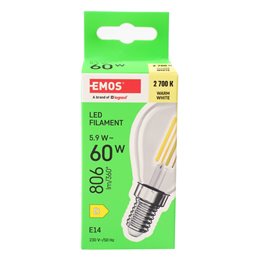 LED Bulb FLM Mini GL WW E14 5.9W, 806lm, 2700K, H8cm D4.5cm