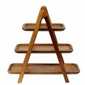 3 Tier Acacia wood serving stand, H39.5x17.2x38.5ccm