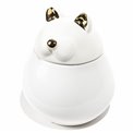 Decorative jar box Gledy, white/gold, 14x12.5x16cm