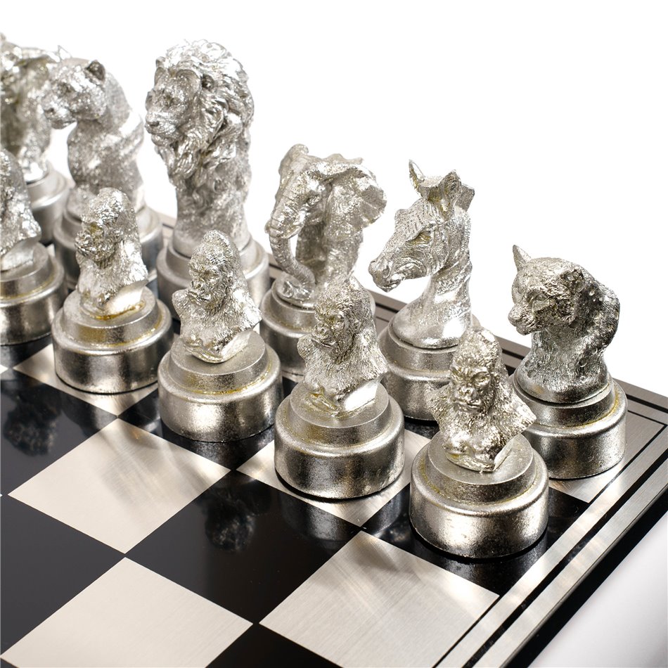 WILD ANIMAL CHESS set, H15x60.5x60.5cm