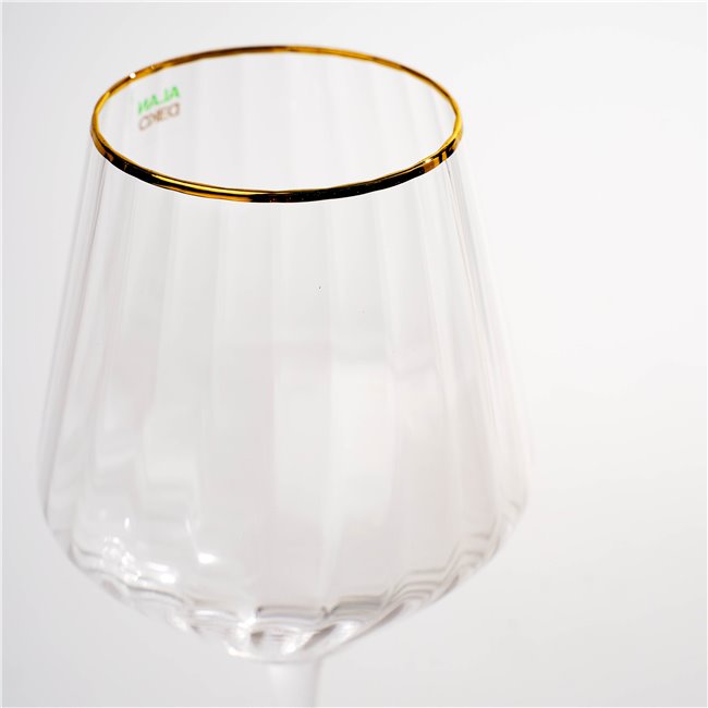 Wine glass Skatvik with gold rim, 540ml, H25cm, D10cm