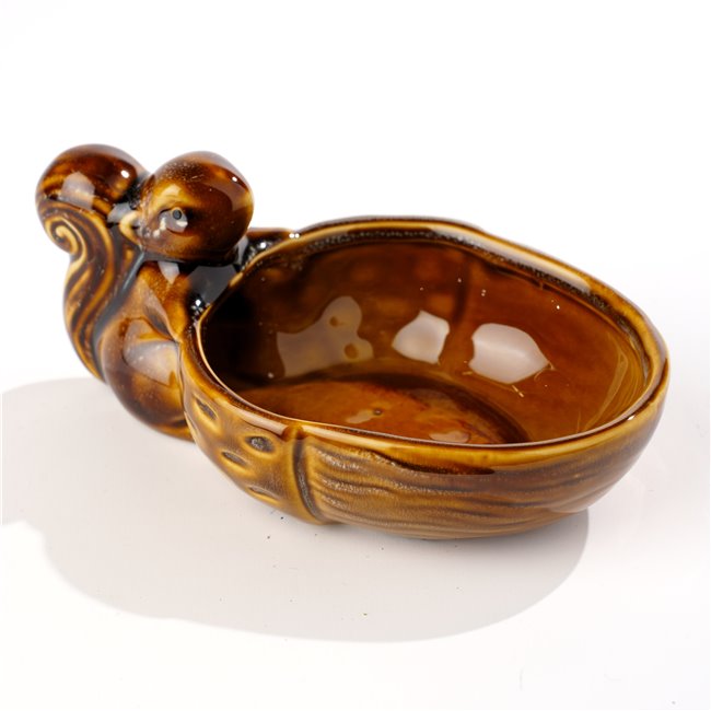 Bowl Nickie Hedhedog/Acorn, brown, H6.8cm