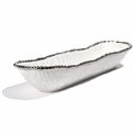Decorat. ceramic fruit plate Galla,white/silver color, 34x10.5x6.5cm