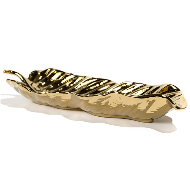Decorative ceramic fruit plate Greisy, gold color, 36x14.5x5cm