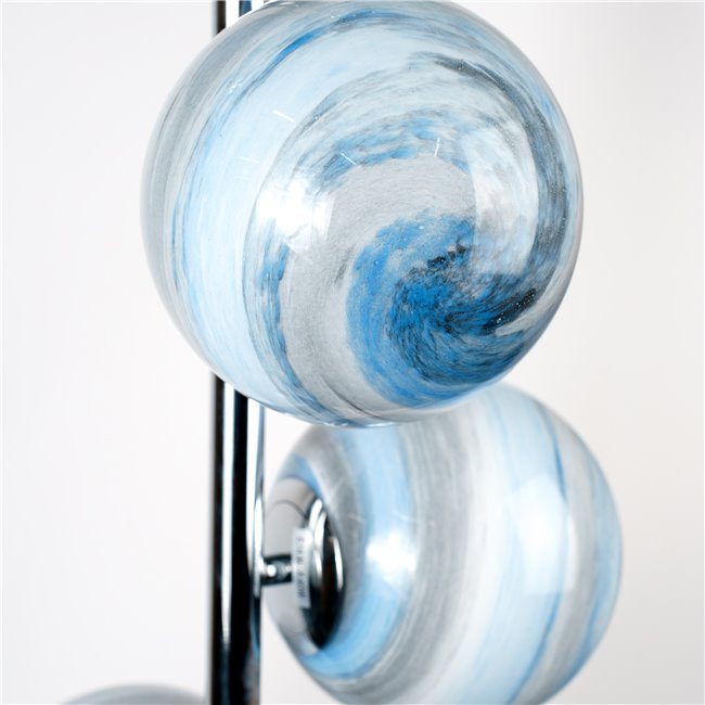 Floor lamp Rade 5, blue/chrom, H170x D30cm, E14x5 40W(MAX)