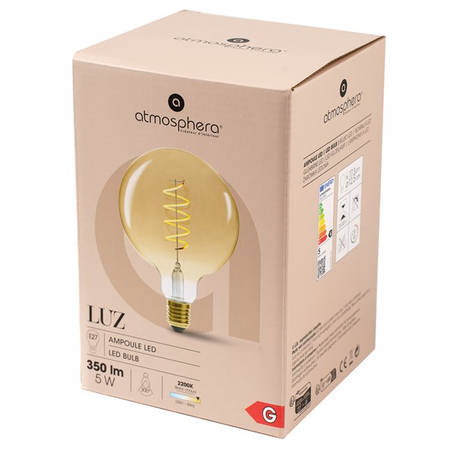 Deko bulb Globe G125, E27, 4W LED, 250 lm, D12.5cm,H17.3cm