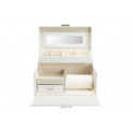 Jewellery box white, leather imitation, 25x17x13cm