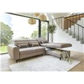 Corner sofa Elfoble R, Velvetmat 22, brown, H100x267x196cm