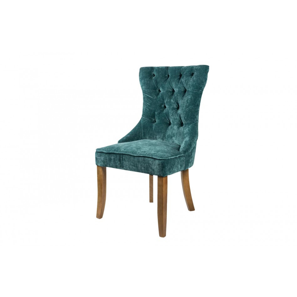 Chair Nice, velvet, blue, 56x65x98cm, seat height 50cm