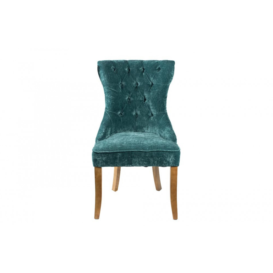 Chair Nice, velvet, blue, 56x65x98cm, seat height 50cm