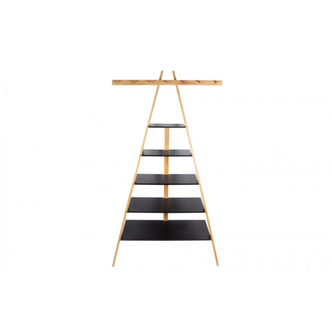 Standing ladder rack/shelf Paide with hook, bamboo, H165x90x36cm