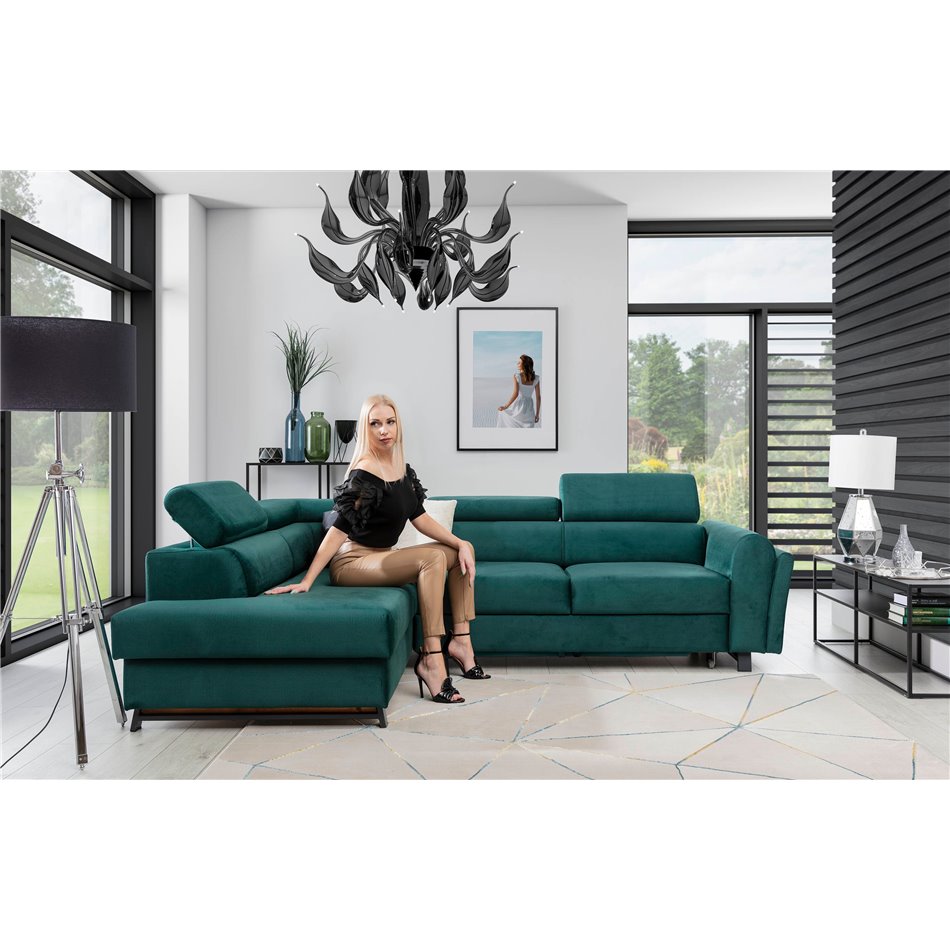 Corner sofa Elkairos L, Kronos 06, brown, H95x265x200cm