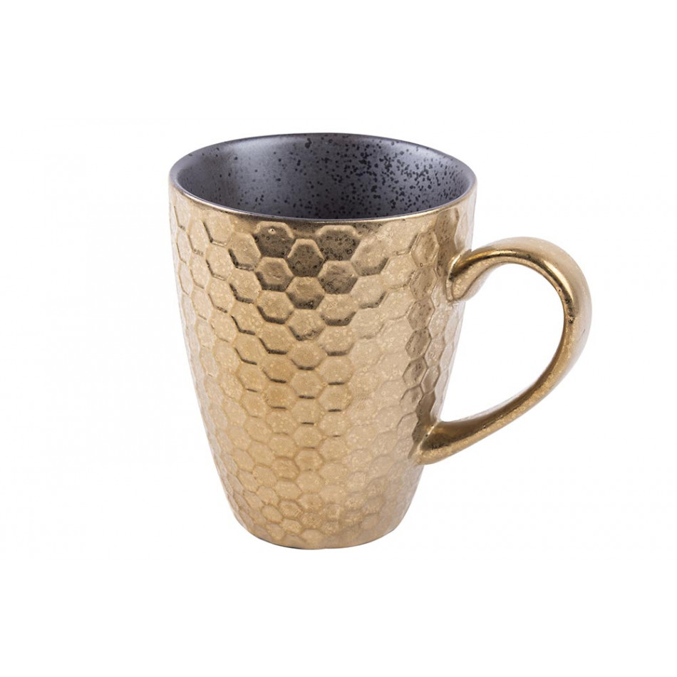 Mug Monette, cells/black/golden, 270ml, 10x8 cm