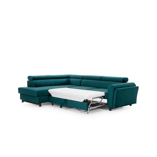 Corner sofa Elkairos L, Omega 68, yellow, H95x265x200cm