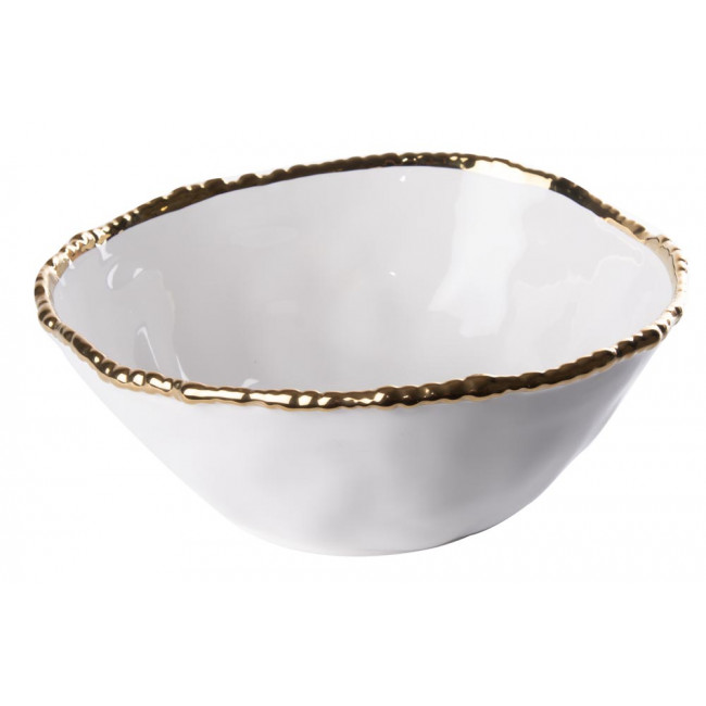 Decorative bowl Walita, white/gold, 23.5x23.5x10cm