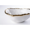 Decorative bowl Walita, white/gold, 16.5x16.5x6.5cm