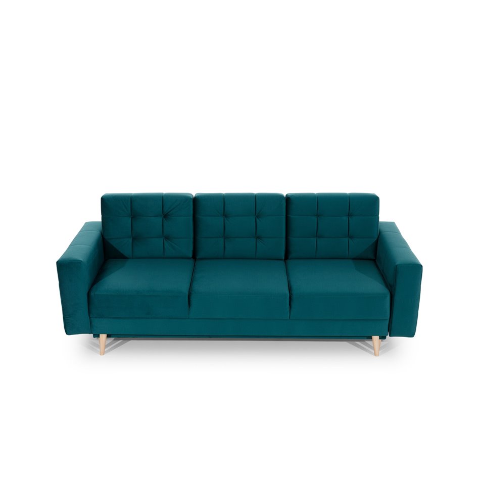 Sofa bed Elsgard, Monolith 09 brown, dark brown cushions, H93x233x92cm