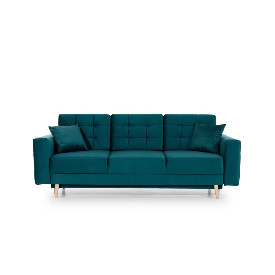 Sofa bed Elsgard, Monolith 09 brown, dark brown cushions, H93x233x92cm