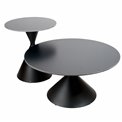 Coffee table set Jarne, 2 pcs., ceramic/metal, D80xH42, D50xH50cm
