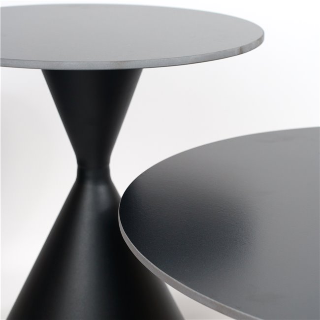 Coffee table set Jarne, 2 pcs., ceramic/metal, D80xH42, D50xH50cm