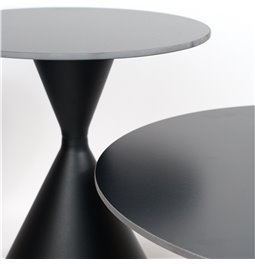 Coffee table set Jarne, 2 pcs., ceramic/metal, D80xH42, D50xH50cm