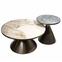Coffee table Waldev, 2 set, D83xH40 D50xH50cm