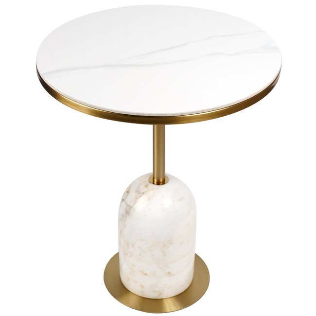 Side table Jarna, ceramic/stone/metal, D45cm H55cm
