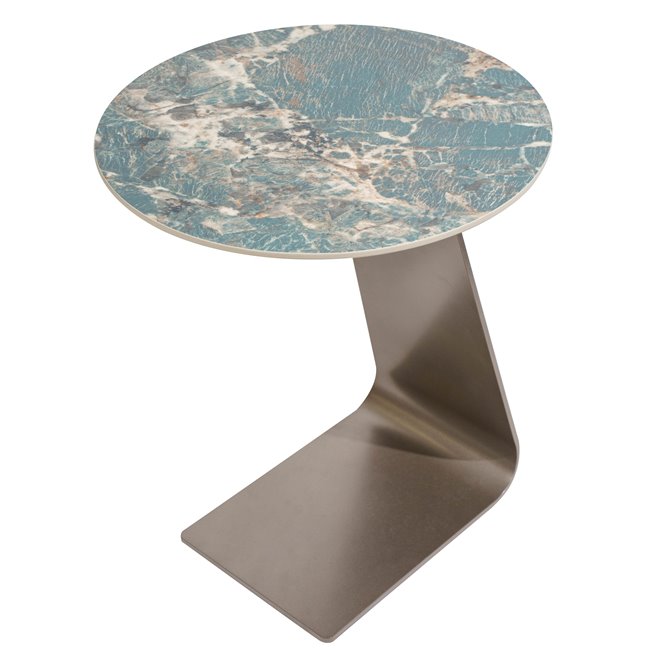 Приставной столик Walsall, спеченный камень/металл, D44см H52см