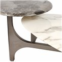 Coffee table Walle artificial marble/metal, H37x144x67cm