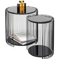 Комплект приставных столиков Wire Double, 2 шт, черный цвет, H46xD45cm
