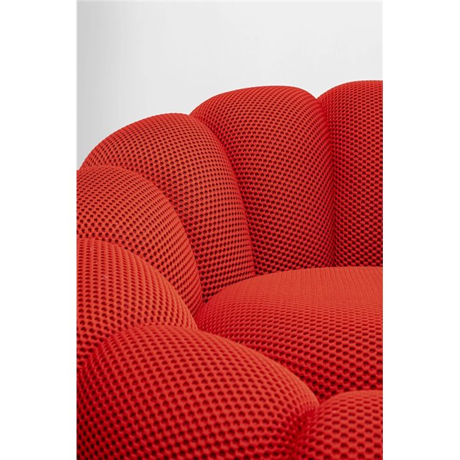 Swivel armchair Peppo Bloom, red, H66xD94cm, seat height 40cm