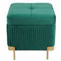 Pouf with storage Calanna L, green, velvet, H48x49x49cm