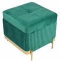 Pouf with storage Calanna L, green, velvet, H48x49x49cm