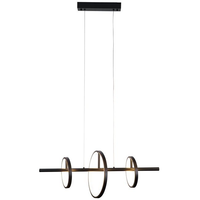 Pendant lamp Mo 3P, black, H36-130x79x30cm, LED 42W, 3000K