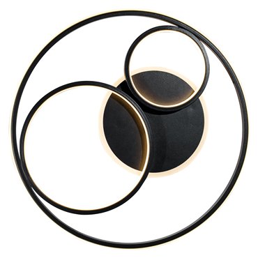 Ceiling lamp Moi 1, black/white, H7cm D50cm, LED 40W, 3000K