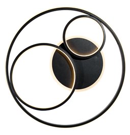 Ceiling lamp Moi 1, black/white, H7cm D50cm, LED 40W, 3000K