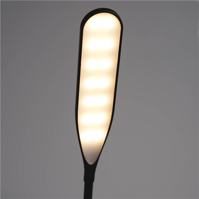 Floor lamp Monor, black, H145x20x4.7cm, LED 7W, 3000K, 590lm