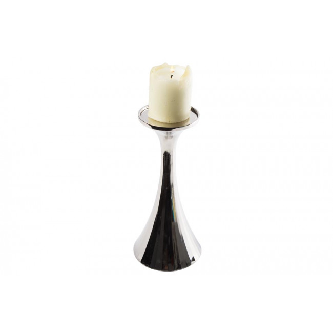 Candle holder Nina Piller L, nickel plated, 10.7x10.7x23.5cm