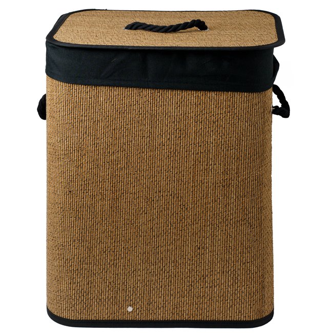 Laundry basket STEMY, brown, 60L, H50x41.5x30cm