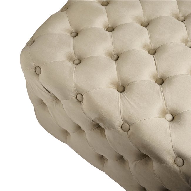 Square stool Lacone, taupe, velvet, H42x84x84cm