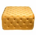 Square stool Lacone, gold color, velvet, H42x84x84cm