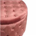 Pouf with storage Lailly Roundi, mauve, velvet, H42xD60cm