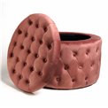 Pouf with storage Lailly Roundi, mauve, velvet, H42xD60cm