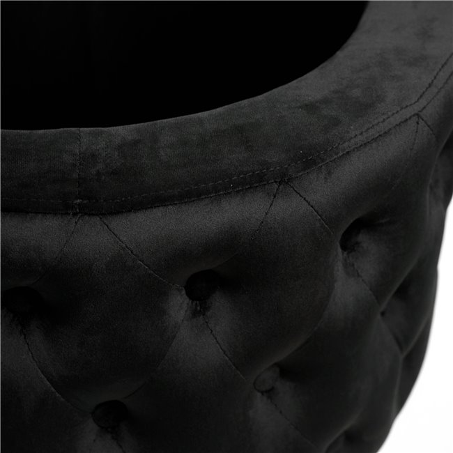 Pouf with storage Lailly Round, black, velvet, H42xD60cm