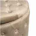 Pouf with storage Lailly Round, taupe,velvet, H42xD60cm