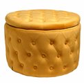 Pouf with storage Lailly Round, gold color, velvet, H42xD60cm