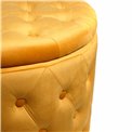 Pouf with storage Lailly Round, gold color, velvet, H42xD60cm