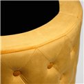Pouf with storage Lailly Round, gold color, velvet, H42xD60cm