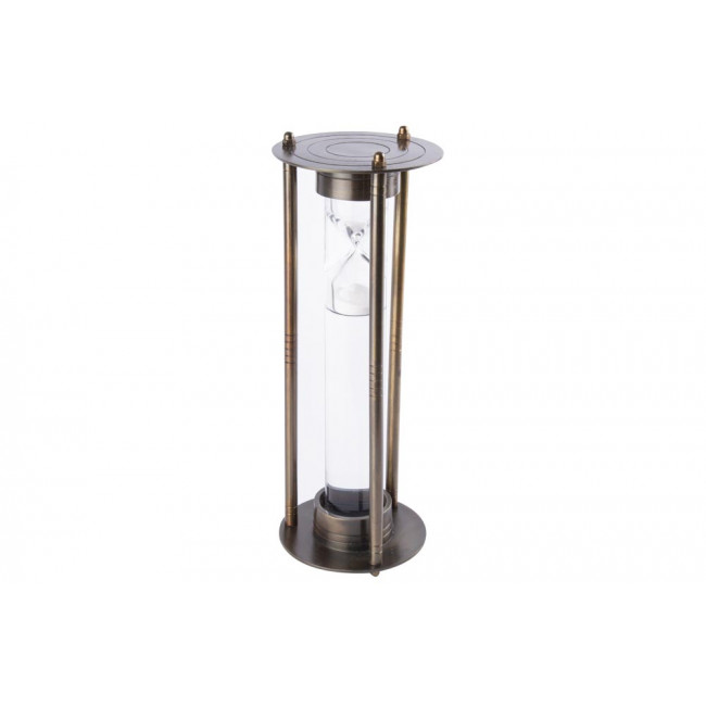 Hourglass Liquied, 3 minutes, brass, 11.5x11.5x30.5cm